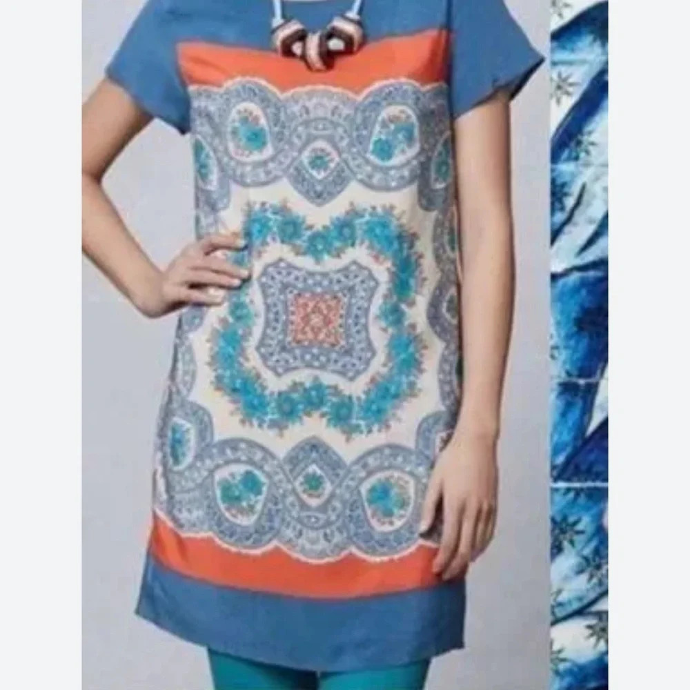 Anthropologie Meadow Rue 100 percent silk dress size M - Picture 2 of 7